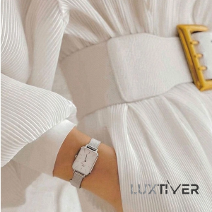 ساعت دنیل ولینگتون مستطیلی استیل زنانه LU-DW-1152