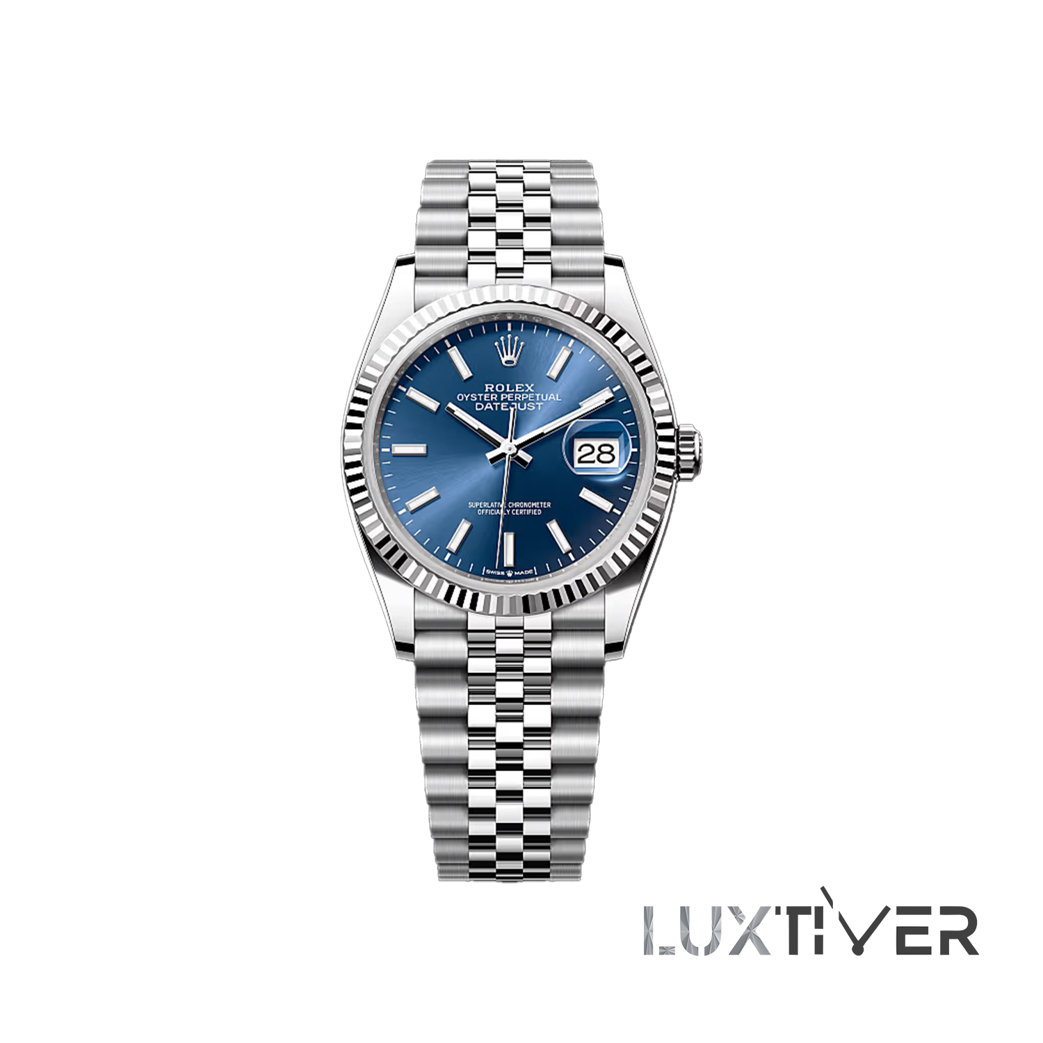 ساعت رولکس مردانه بند استیل صفحه سرمه ای  LU-RX-1282