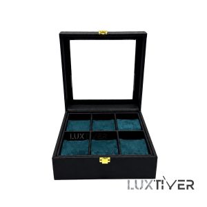 باکس جعبه 6 تایی ساعت مچی مشکی سبز-Watches-Box-6-0112