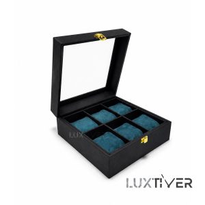 باکس جعبه 6 تایی ساعت مچی مشکی سبز-Watches-Box-6-0112